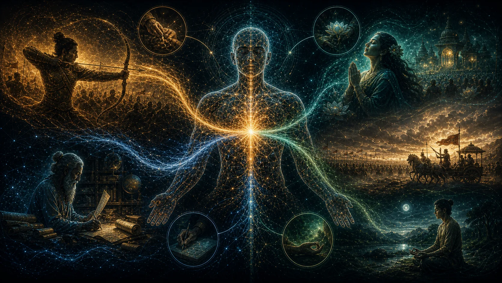 Concept map for Hinduism, the Bhagavad Gita, and the Four Yogas